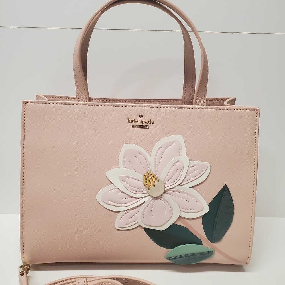 Kate Spade Blush Pink Swamped Magnolia Sam Satchel/ Crossbody Bag